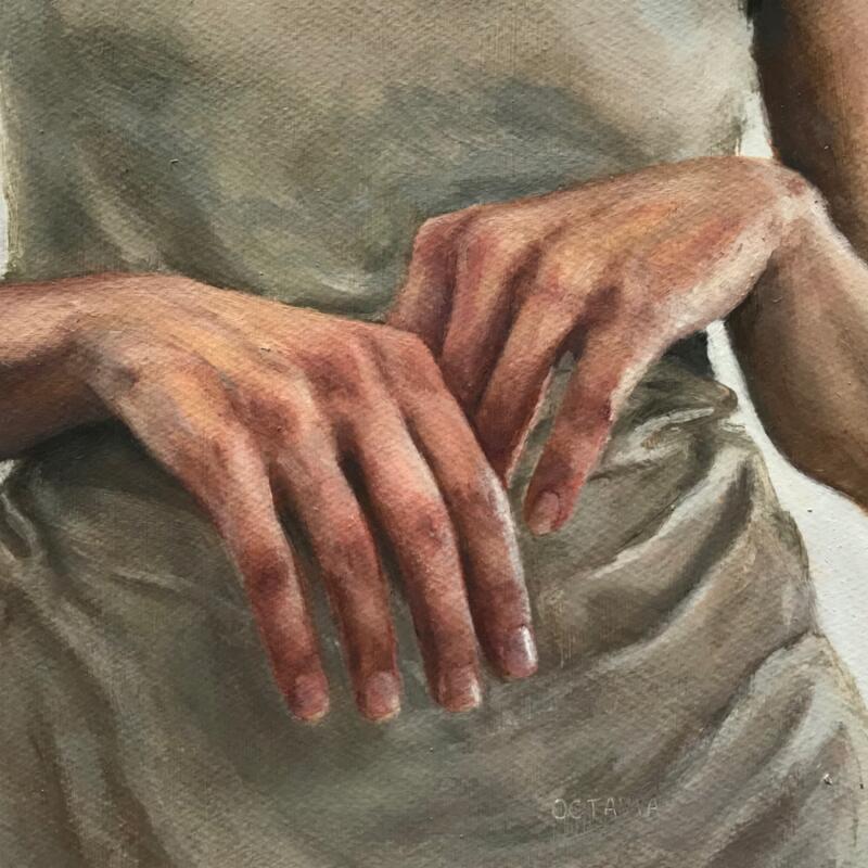 Peinture mains 2 par Sellier Octavia | Tableau