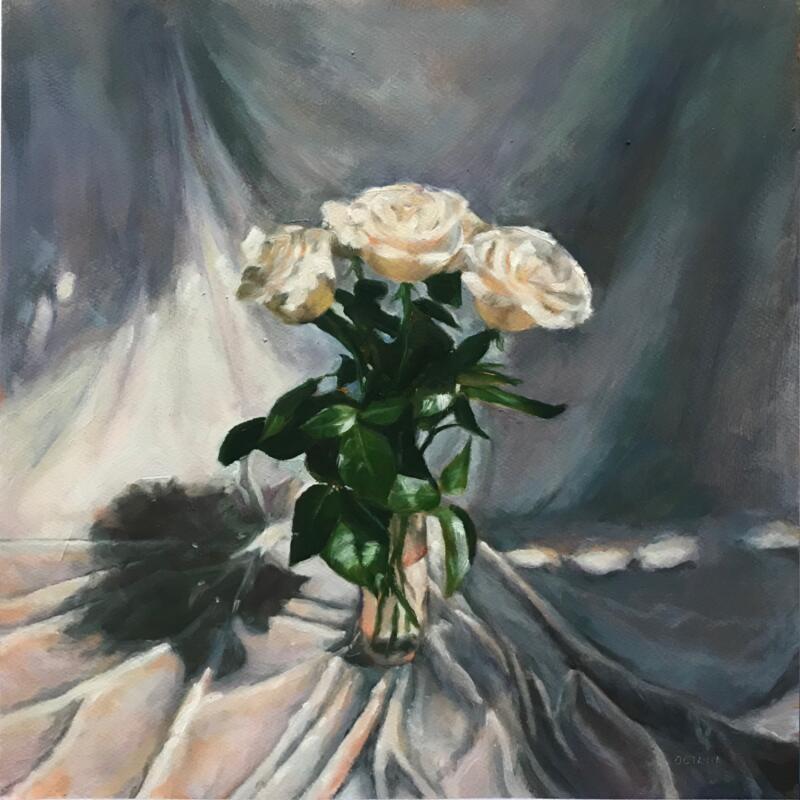 Painting fleurs 1 by Sellier Octavia | Painting