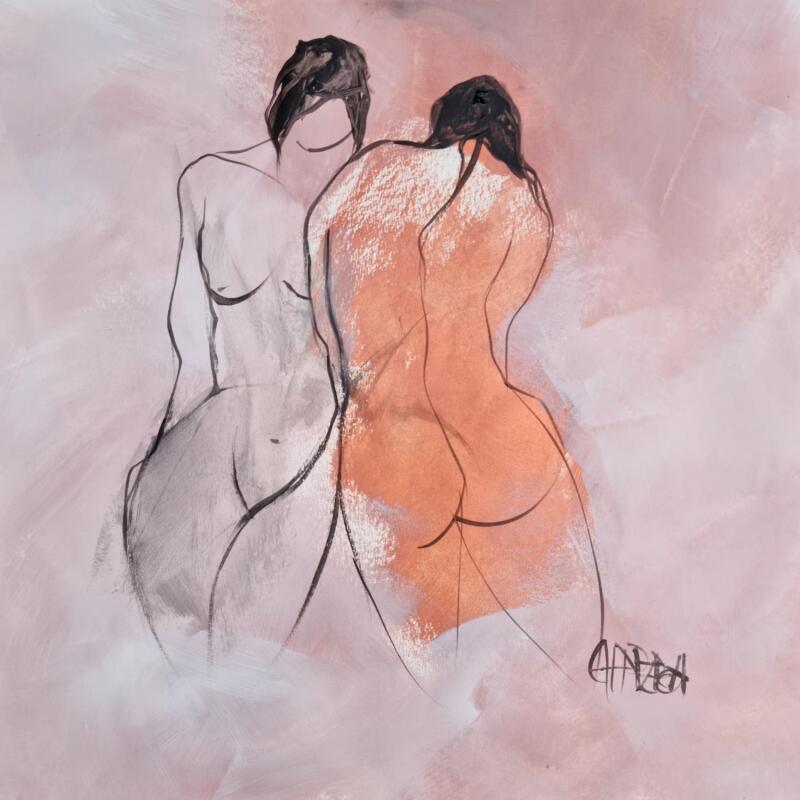 Painting Toi et moi by Chaperon Martine | Painting Figurative Nude Acrylic