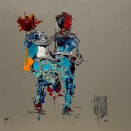 Painting Enlacés by Raffin Christian | Painting Figurative Oil Life style