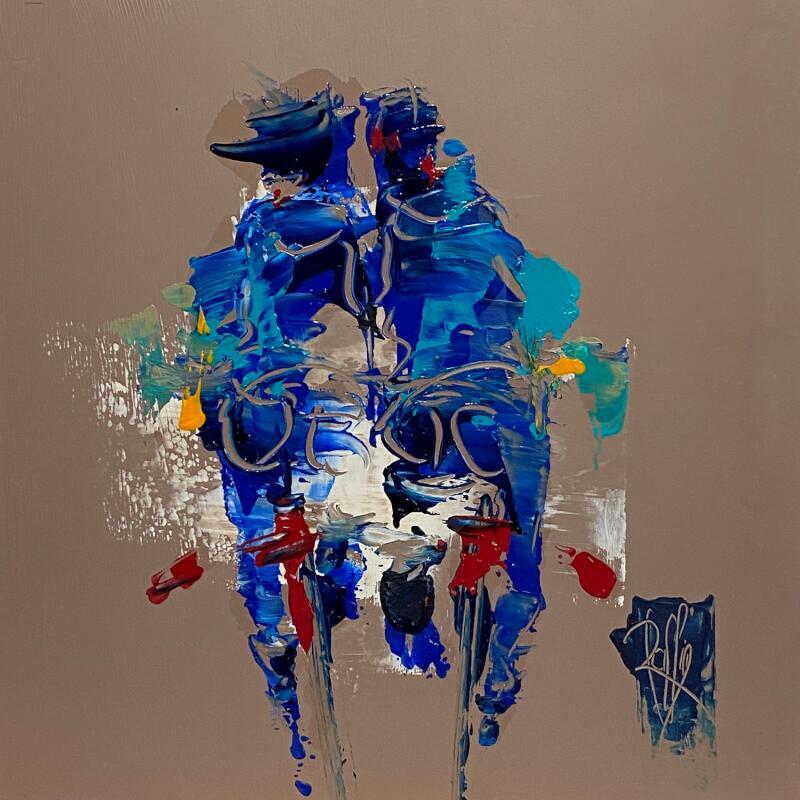 Painting Câlin by Raffin Christian | Painting Figurative Life style Oil