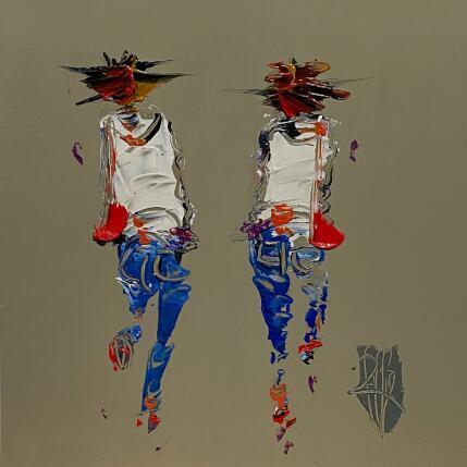 Gemälde Copines von Raffin Christian | Gemälde Figurativ Öl Alltagsszenen, Pop-Ikonen