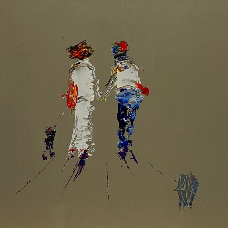 Gemälde Main Dans Ta Main von Raffin Christian | Gemälde Figurativ Alltagsszenen Öl