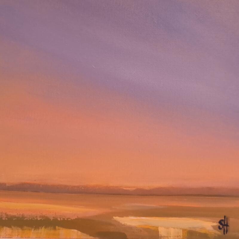 Peinture DISTANT EVENING FOG par Herz Svenja | Tableau Impressionnisme Paysages Acrylique