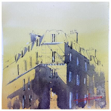 Peinture Paris, unique city, unique color par Bailly Kévin  | Tableau Figuratif Aquarelle, Encre Architecture, Urbain