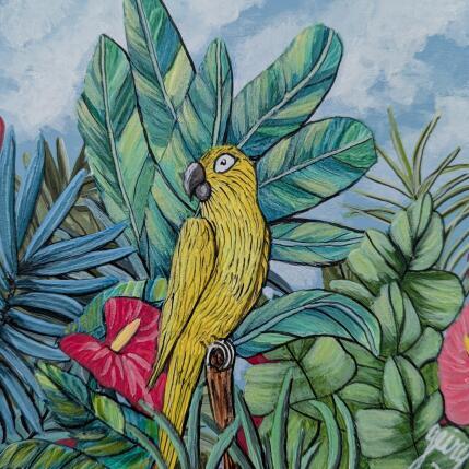 Peinture Le guetteur tropical par Geiry | Tableau Matiérisme
