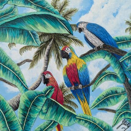 Peinture Percha exotica par Geiry | Tableau Matiérisme