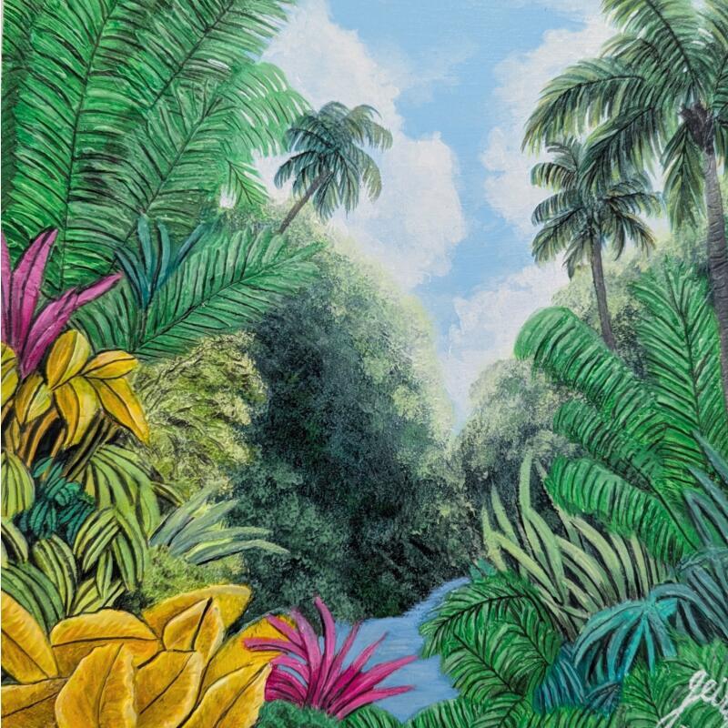 Peinture Oasis des couleurs par Geiry | Tableau Matiérisme