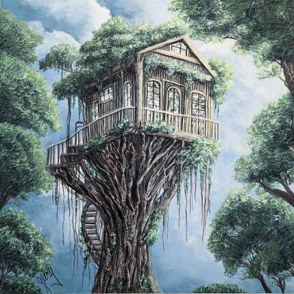 Peinture Refugio nas Alturas par Geiry | Tableau Matiérisme