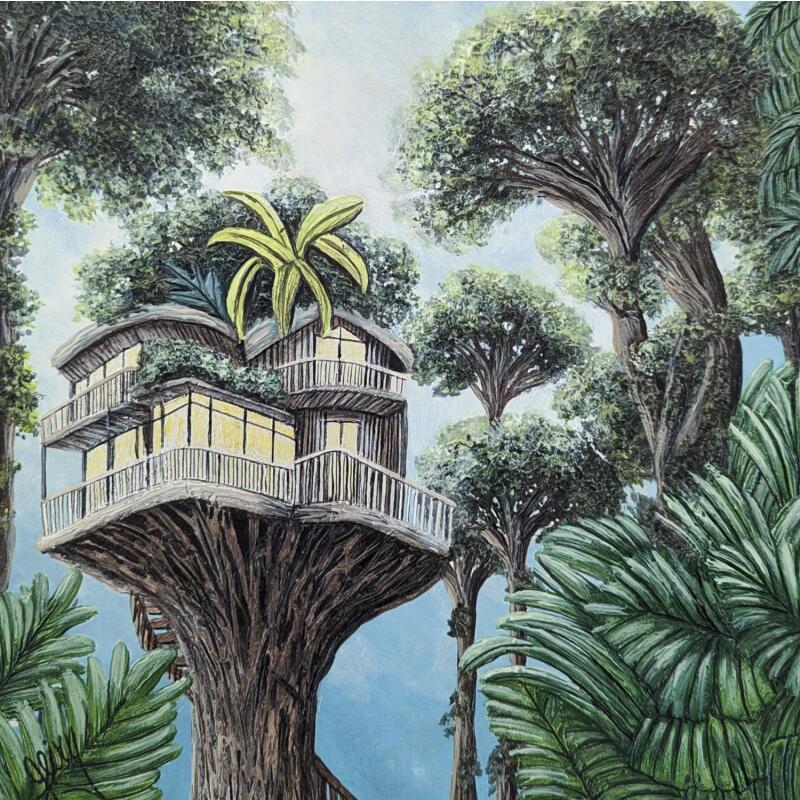 Peinture Isla de los suenos verdes par Geiry | Tableau Matiérisme