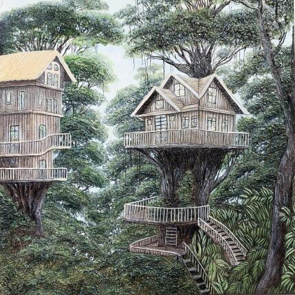 Painting Les hauts refuges by Geiry | Painting Subject matter