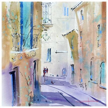 Painting Les rues authentiques du vieux Montpellier by Bailly Kévin | Painting Figurative Ink, Watercolor Architecture, Urban