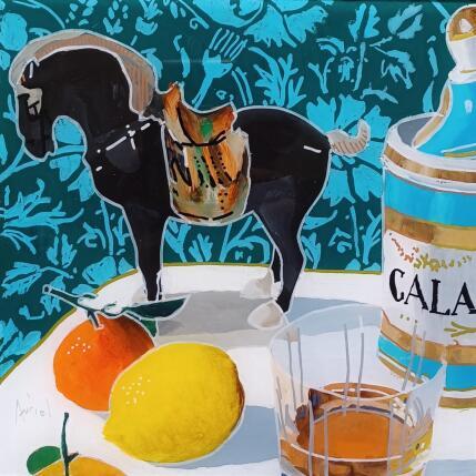 Painting Au réveil, Gengis eut besoin d'un remontant by Auriol Philippe | Painting Figurative Acrylic, Plexiglass, Posca Pop icons, Still-life