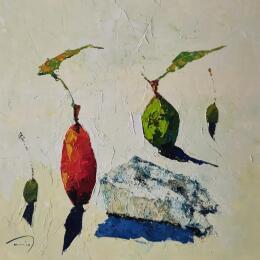 Pintura Fruita verda por Tomàs | Pintura Impressionism Aceite Naturalezas muertas