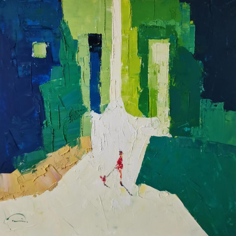 Pintura El gos vermell por Tomàs | Pintura Abstracto Sociedad Urbano Life style Aceite