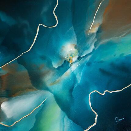 Peinture Aube céleste mini par Baroni Victor | Tableau Abstrait Acrylique, Feuille d'or Minimaliste