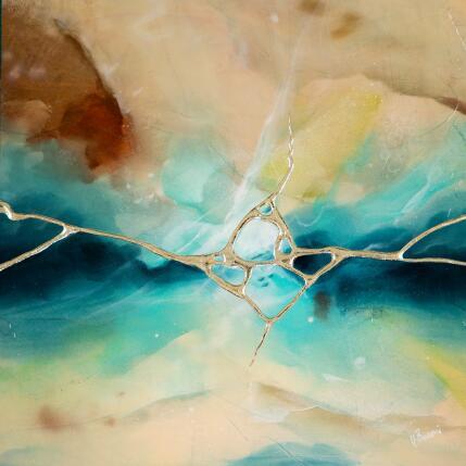 Painting Kintsugi éclatant mini by Baroni Victor | Painting Abstract Acrylic, Gold leaf Minimalist