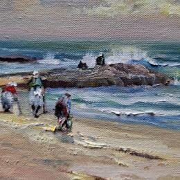 Pintura Mirando al mar por Cabello Ruiz Jose | Pintura Figurativo Aceite Paisajes