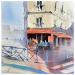 Gemälde Montmartre and coffee, oh yeah !  von Bailly Kévin  | Gemälde Figurativ Urban Architektur Aquarell Tinte