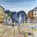 Painting Troyes le cœur et ses jets éclatant  by Hoffmann Elisabeth | Painting Figurative Urban Watercolor