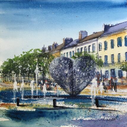 Peinture Troyes secret du coeur de ville par Hoffmann Elisabeth | Tableau Figuratif Aquarelle Urbain