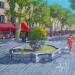 Painting Fontaine des 9 canons à  Aix en Provence  by Degabriel Véronique | Painting Figurative Landscapes Urban Life style Oil