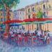 Painting Petite pause place de l'hôtel de ville à Aix en Provence  by Degabriel Véronique | Painting Impressionism Landscapes Urban Life style Oil