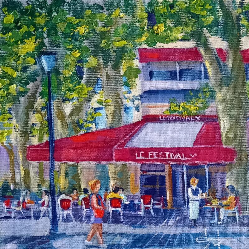 Painting Petite pause brasserie Le Festival à Aix en Provence  by Degabriel Véronique | Painting Impressionism Landscapes Urban Life style Oil