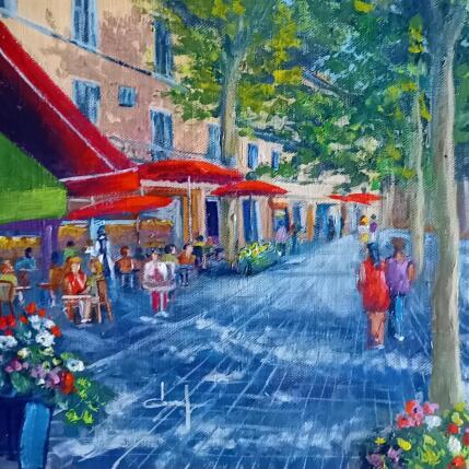 Peinture Promenade sûrs le cours Mirabeau à Aix en Provence  par Degabriel Véronique | Tableau Figuratif Huile Paysages, Scènes de vie, Urbain