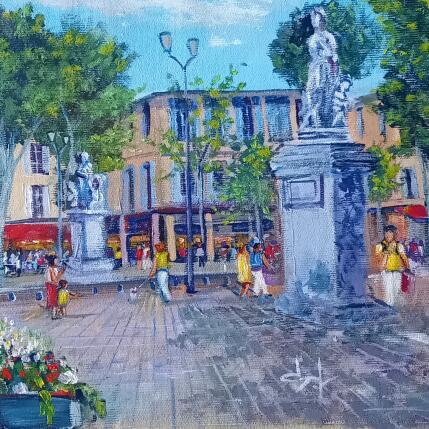 Painting Jour d'été sur le cours Mirabeau à Aix en Provence by Degabriel Véronique | Painting Impressionism Oil Landscapes, Life style, Urban