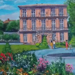 Peinture Le pavillon Vendôme à Aix en Provence  par Degabriel Véronique | Tableau Impressionnisme Huile Paysages, Scènes de vie, Urbain