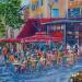 Peinture Brasserie Le Grillon à Aix en Provence  par Degabriel Véronique | Tableau Impressionnisme Paysages Urbain Scènes de vie Huile