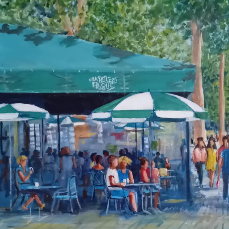 Painting Brasserie La Belle Époque à Aix en Provence  by Degabriel Véronique | Painting Impressionism Landscapes Urban Life style Oil