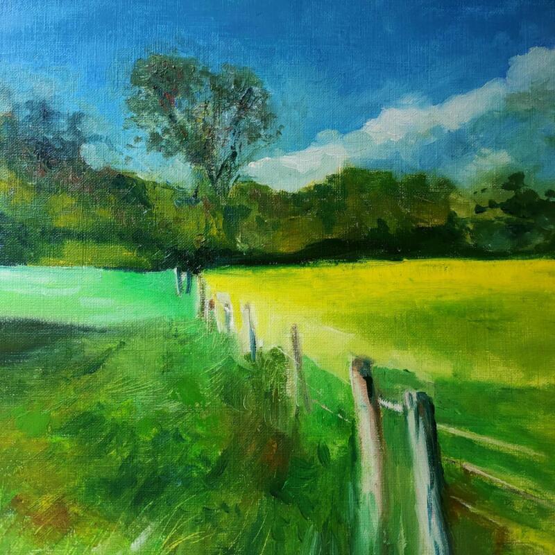 Painting Campagne française by Levesque Emmanuelle | Painting Oil