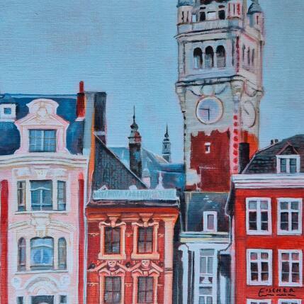 Peinture Zoom sur Lille par Emma Fischer | Tableau Réalisme Acrylique Urbain