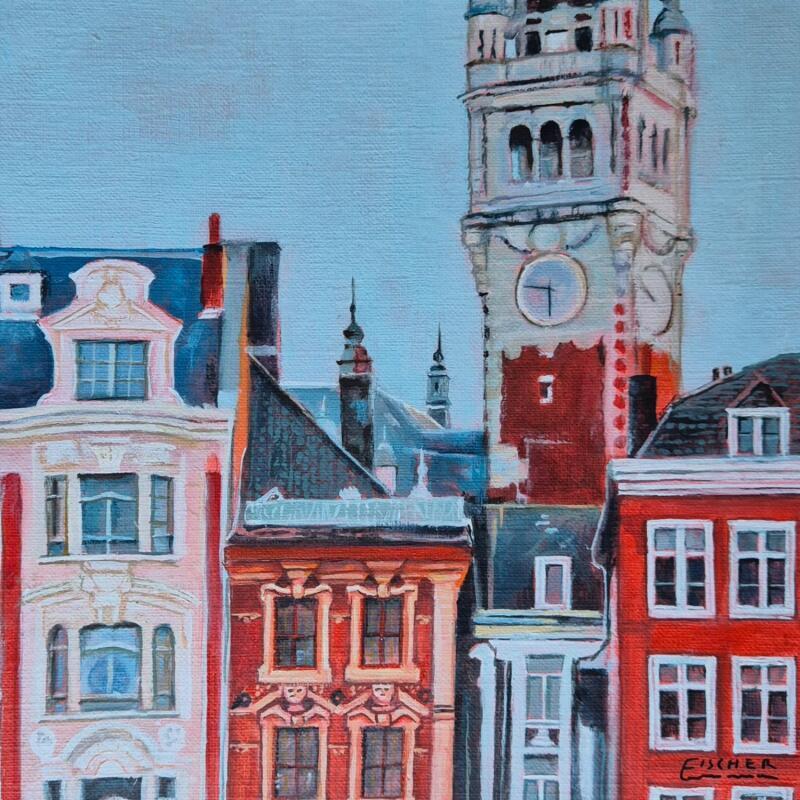 Pintura Zoom sur Lille por Emma Fischer | Pintura Realismo Urbano Acrílico
