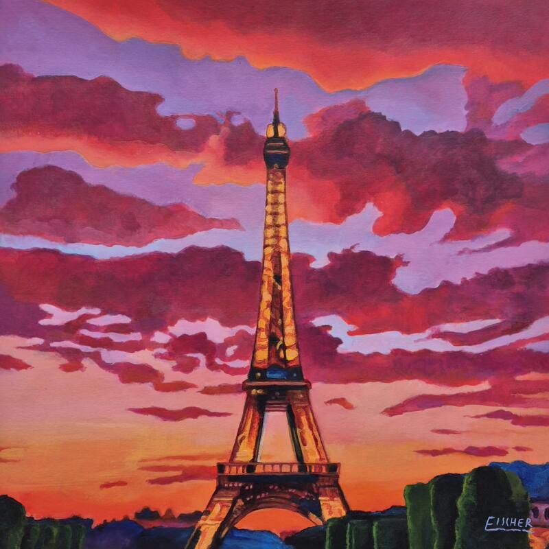 Peinture Dentelle d'acier par Emma Fischer | Tableau Réalisme Paysages Urbain Nature Acrylique