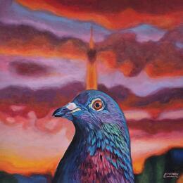 Peinture Ton plus beau profil par Emma Fischer | Tableau Réalisme Acrylique Animaux, Portraits, Urbain