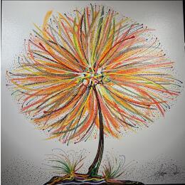 Painting L'arbre aux jolis désirs by Fonteyne David | Painting Figurative Acrylic