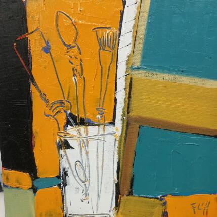 Peinture FOND D'ATELIER par L'huillier Françis | Tableau Abstrait Huile Natures mortes