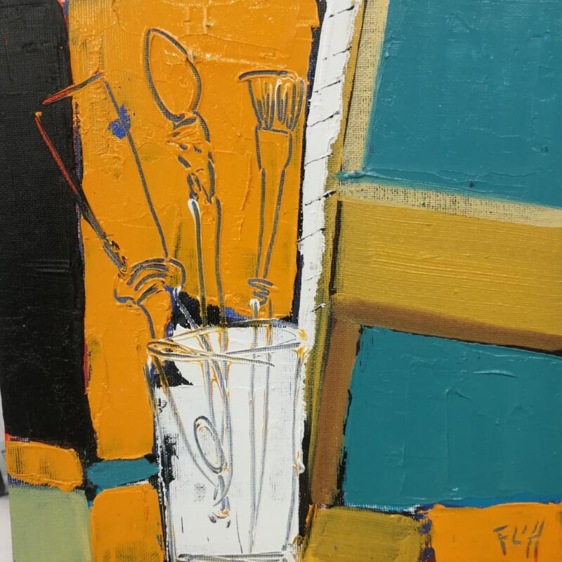 Painting FOND D'ATELIER by L'huillier Françis | Painting Abstract Still-life Oil
