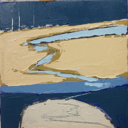 Peinture LA OU LA MER SE RETIRE par L'huillier Françis | Tableau Abstrait Huile Marine