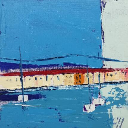 Painting LES MAISONS DU PORT by L'huillier Françis | Painting Abstract Oil Marine, Pop icons