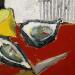 Painting HUITRES ET CITRON 1 by L'huillier Françis | Painting Abstract Still-life Oil