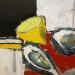 Painting HUITRES ET CITRON 1 by L'huillier Françis | Painting Abstract Still-life Oil