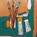 Painting LES INGREDIENTS by L'huillier Françis | Painting Abstract Still-life Oil