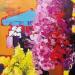Painting MARCHE AUX FLEURS by L'huillier Françis | Painting Abstract Life style Oil
