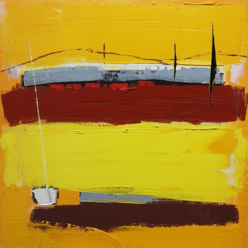 Painting RAYONNANT DE SOLEIL by L'huillier Françis | Painting Abstract Landscapes Oil