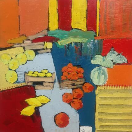 Painting SCENE DE MARCHE by L'huillier Françis | Painting Abstract Oil Life style