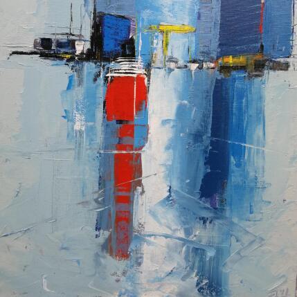 Painting LE VOYAGEUR by L'huillier Françis | Painting Abstract Oil Marine